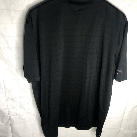 Callaway Golf Mens Shirt XL Black Solid Polo Collar Short Sleeve Logo Opti Dri - Picture 2 of 9